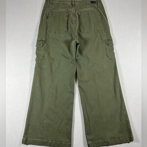 Paige Carly High Waist Ankle Wide Leg Cargo Pants Vintage Ivy Green Wmns Size 31